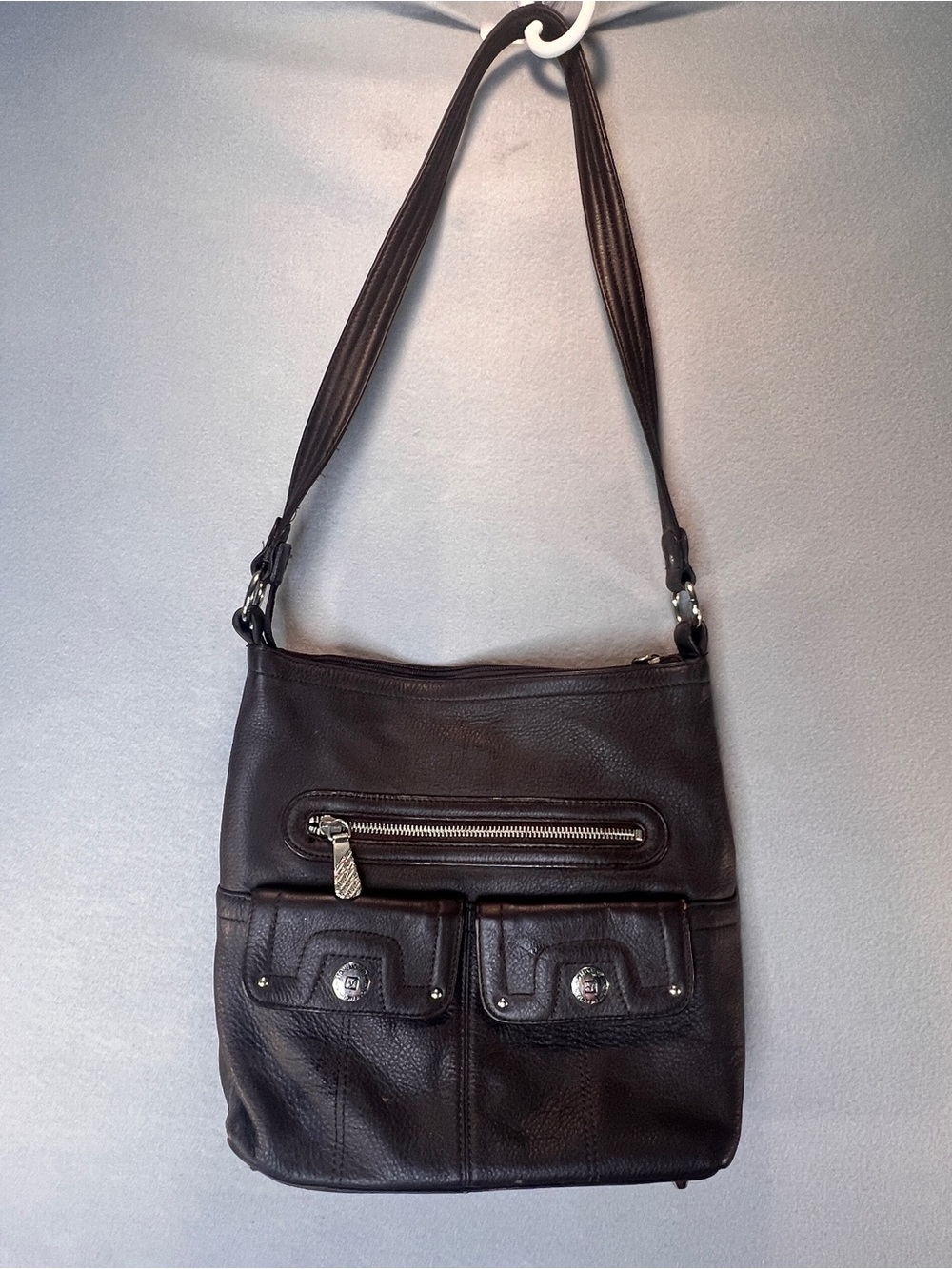 Stone Mountain Brown Faux Leather Purse Shoulder Bag Crossbody Key Chain